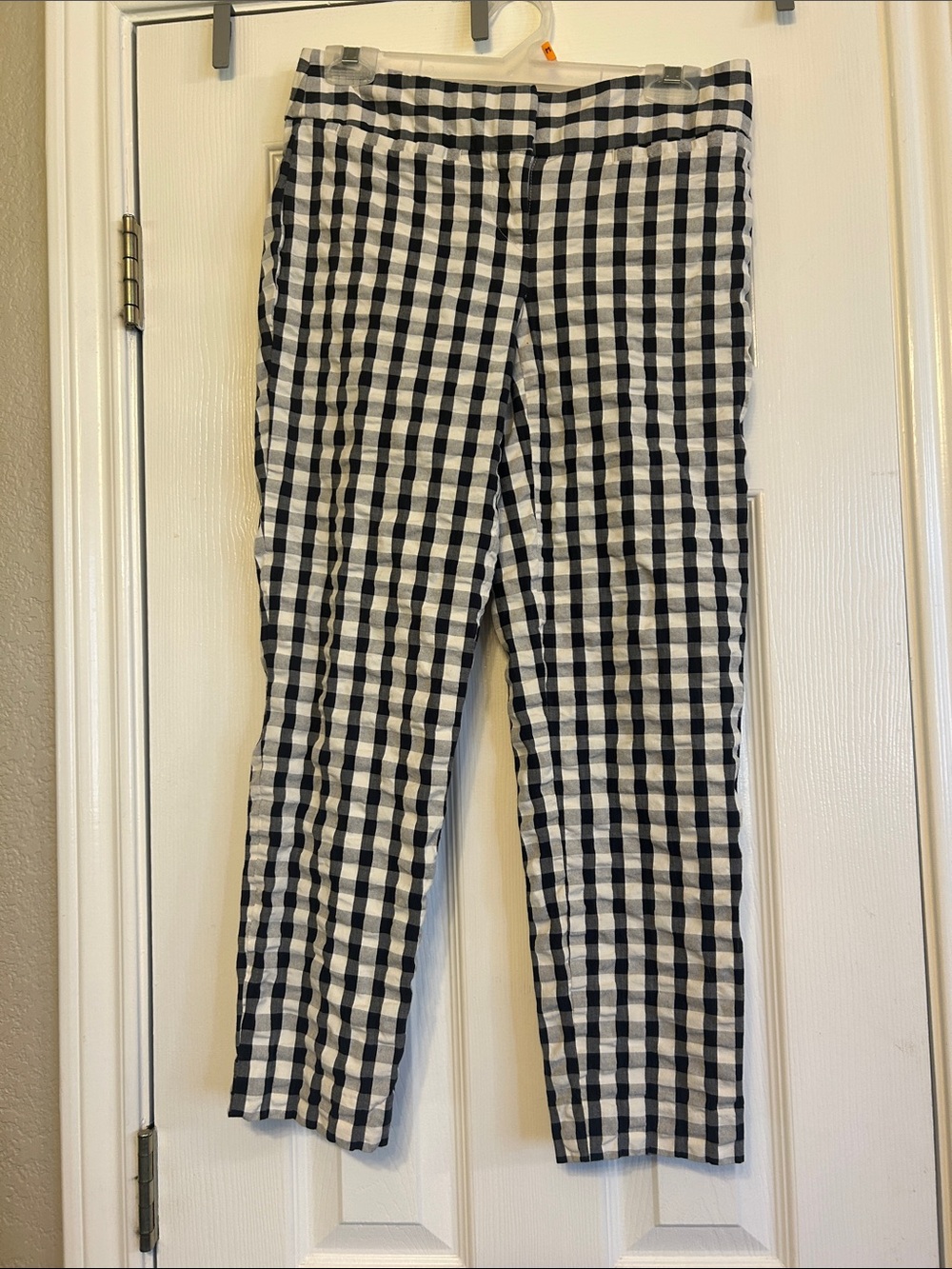 Ann Taylor Black and White Gingham Chinos